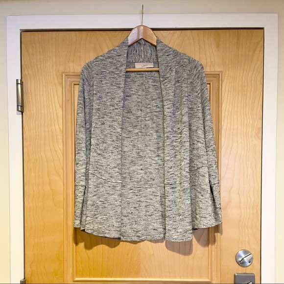 LOFT Vinyasa Flare Cardigan - Heather Gray - Picture 1 of 5
